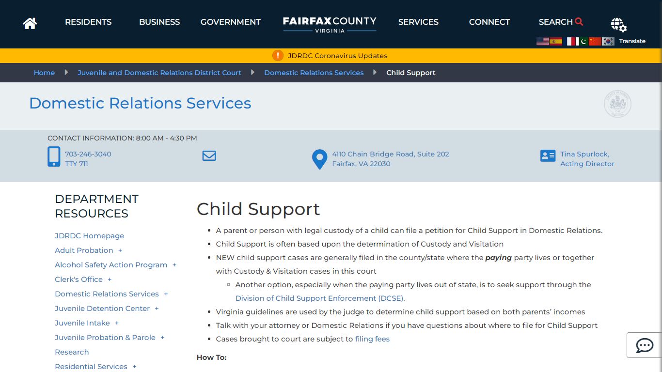 Child Support | Juvenile and Domestic Relations District Court